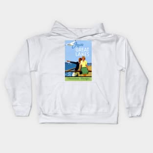 Vintage Travel Poster Canada Cruise the Great Lakes Kids Hoodie